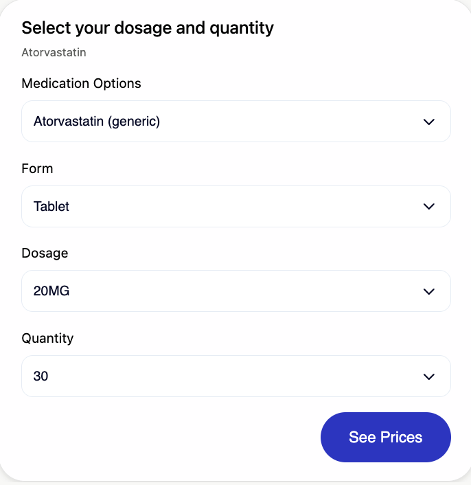 Step 2: Choose dosage and quantity