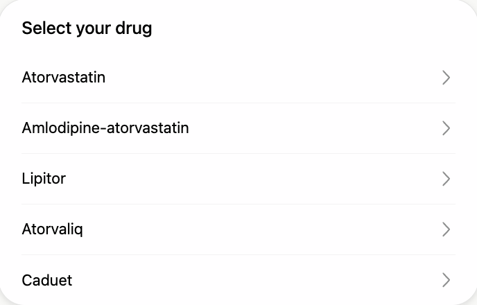 Step 1: Select your drug